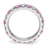 14K White Gold Lab Grown Dia VS/SI GH & Cr Pink Sapp Eternity Ban